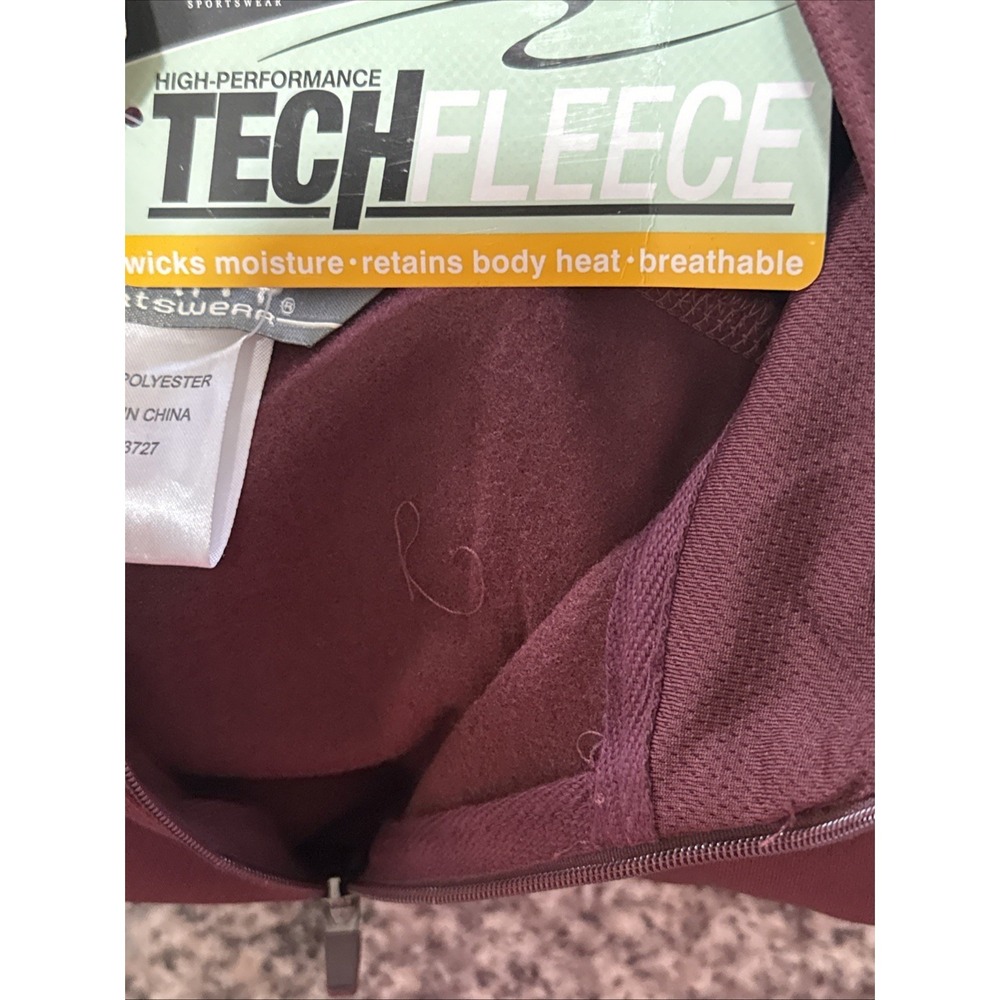 Ouray Sportswear 1/2 Zip Men's Burgundy Lined NWT Jacket Sz L Tech Fleece - Picture 9 of 10